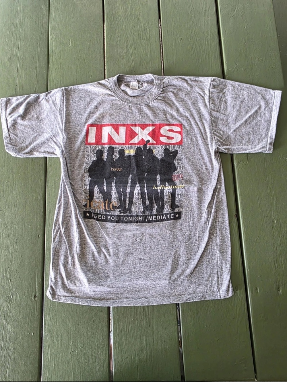 Vintage 1987 INXS Kick Need You Tonight Tour Shirt XL Grey